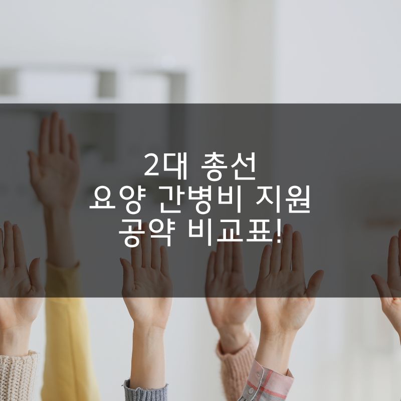 2대 총선 요양 간병비 지원 공약 비교표!