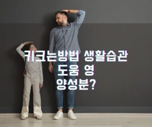 키크는방법 생활습관 도움 영양성분